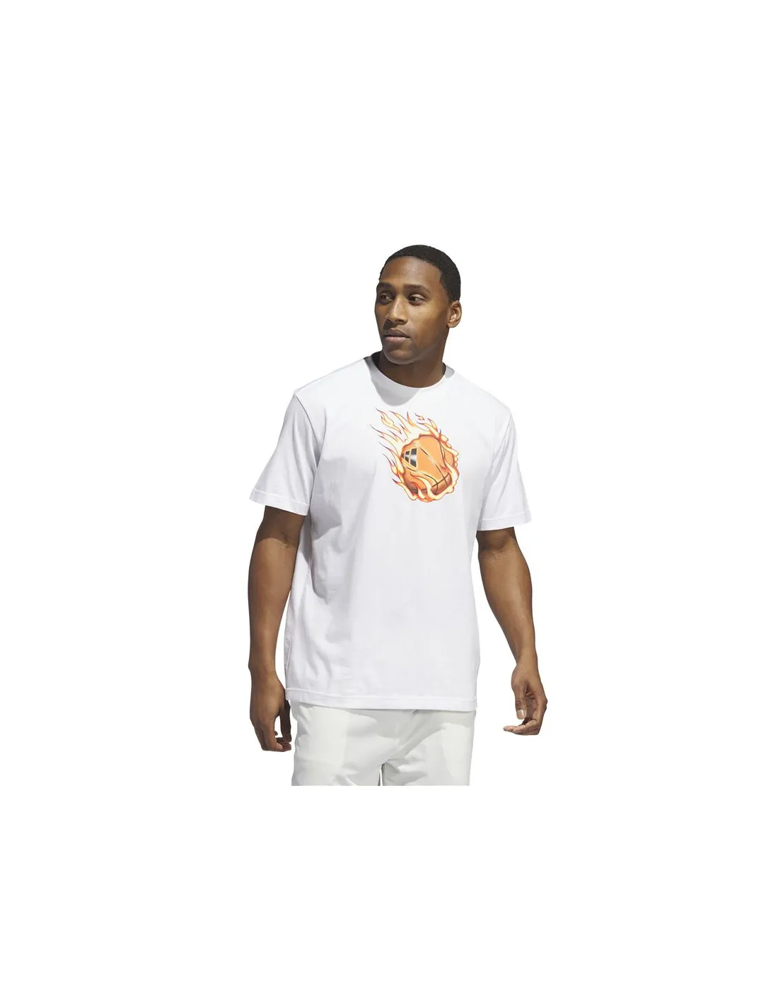 Camiseta de Baloncesto adidas On Fire Basketball Graphic Hombre Blanco