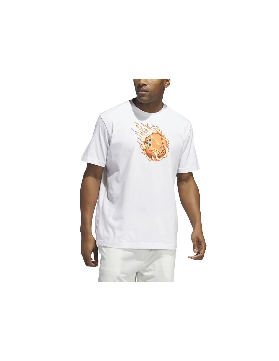 Camiseta de Baloncesto adidas On Fire Basketball Graphic Hombre Blanco