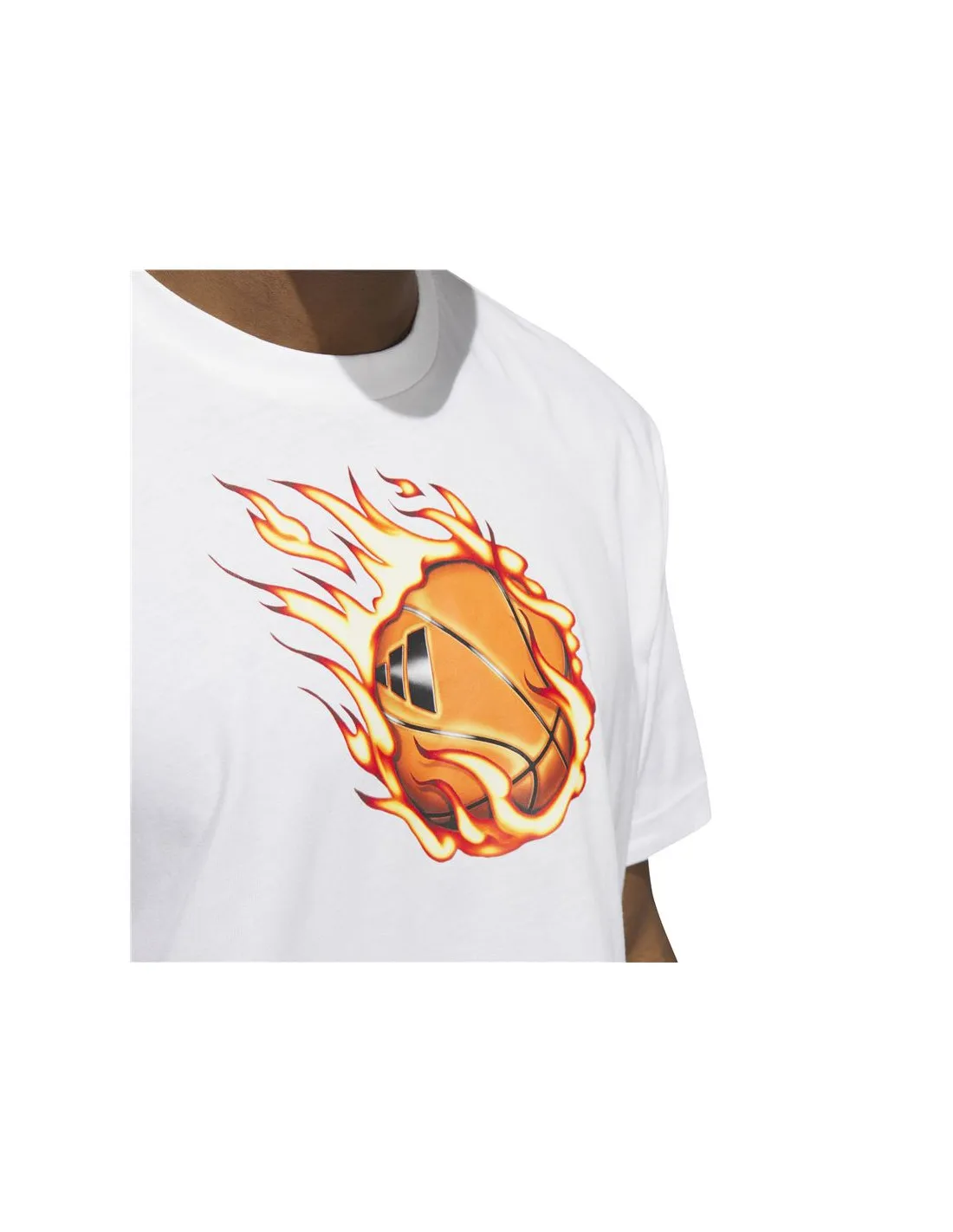 Camiseta de Baloncesto adidas On Fire Basketball Graphic Hombre Blanco