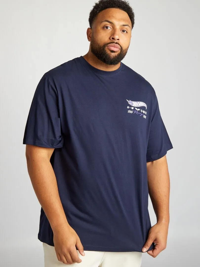 CAMISETA DE CUELLO REDONDO 'HOT WHEELS'  NEGRO