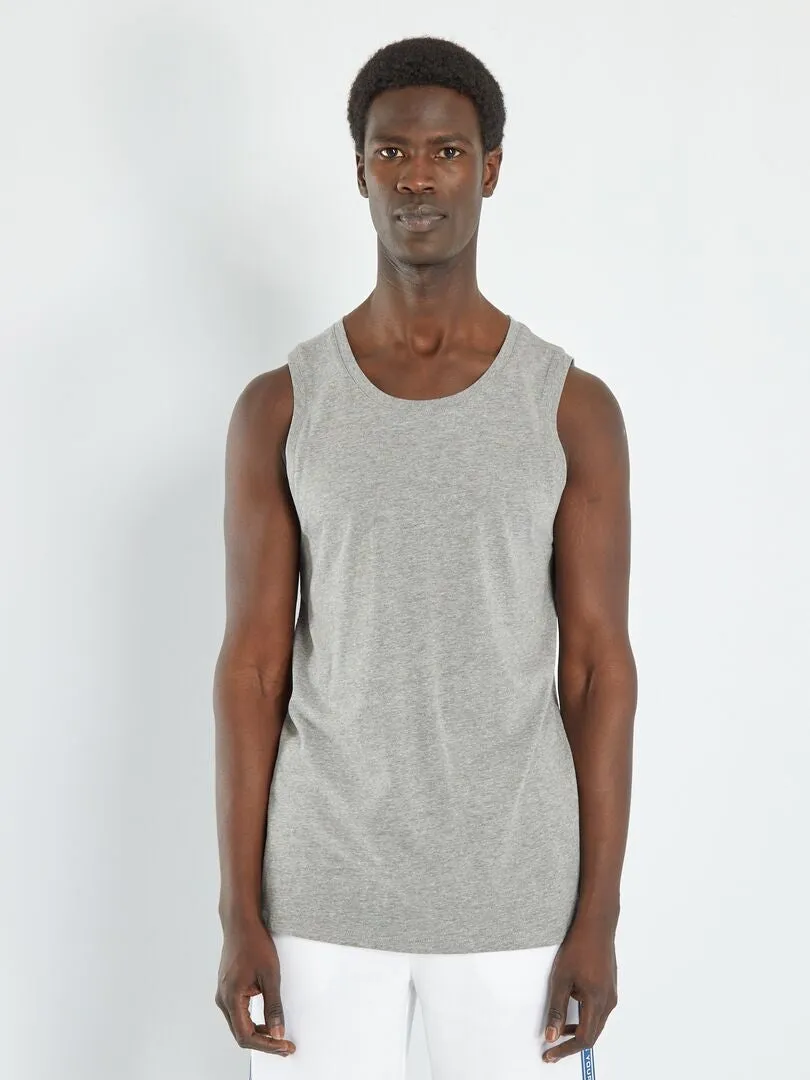 CAMISETA DE PIJAMA LISA DE TIRANTES  GRIS