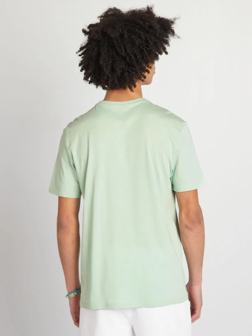 CAMISETA DE PUNTO CON CUELLO REDONDO  AZUL