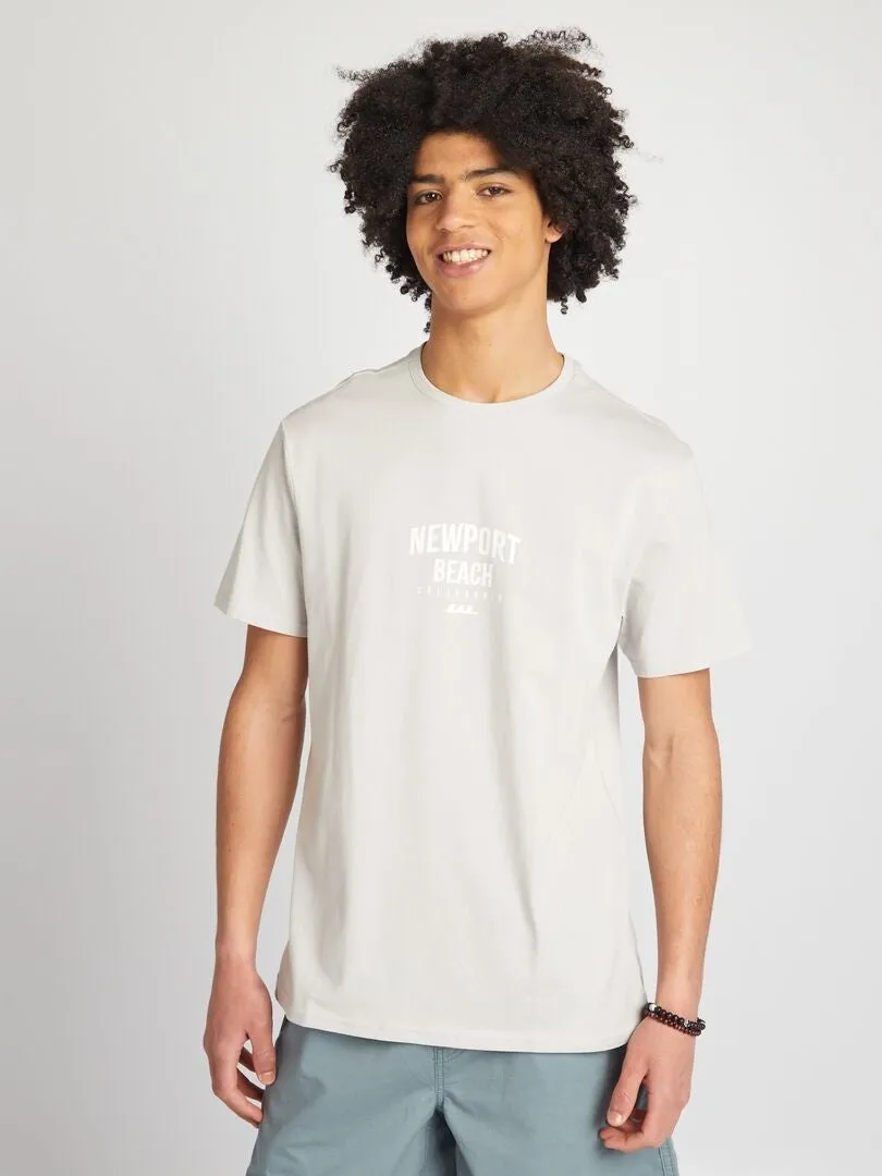 CAMISETA DE PUNTO CON CUELLO REDONDO  GRIS