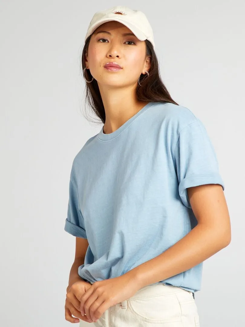 CAMISETA OVERSIZE DESCOLORIDA  AZUL