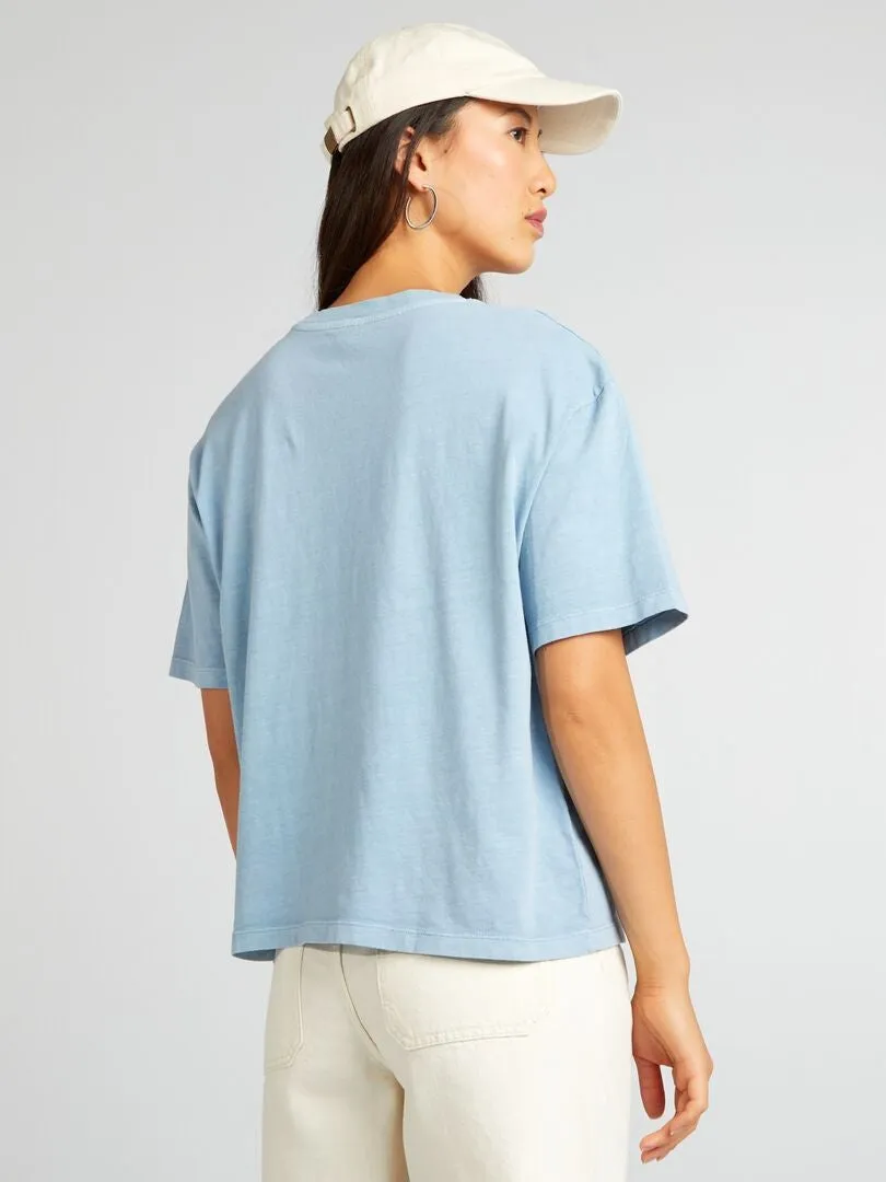 CAMISETA OVERSIZE DESCOLORIDA  AZUL