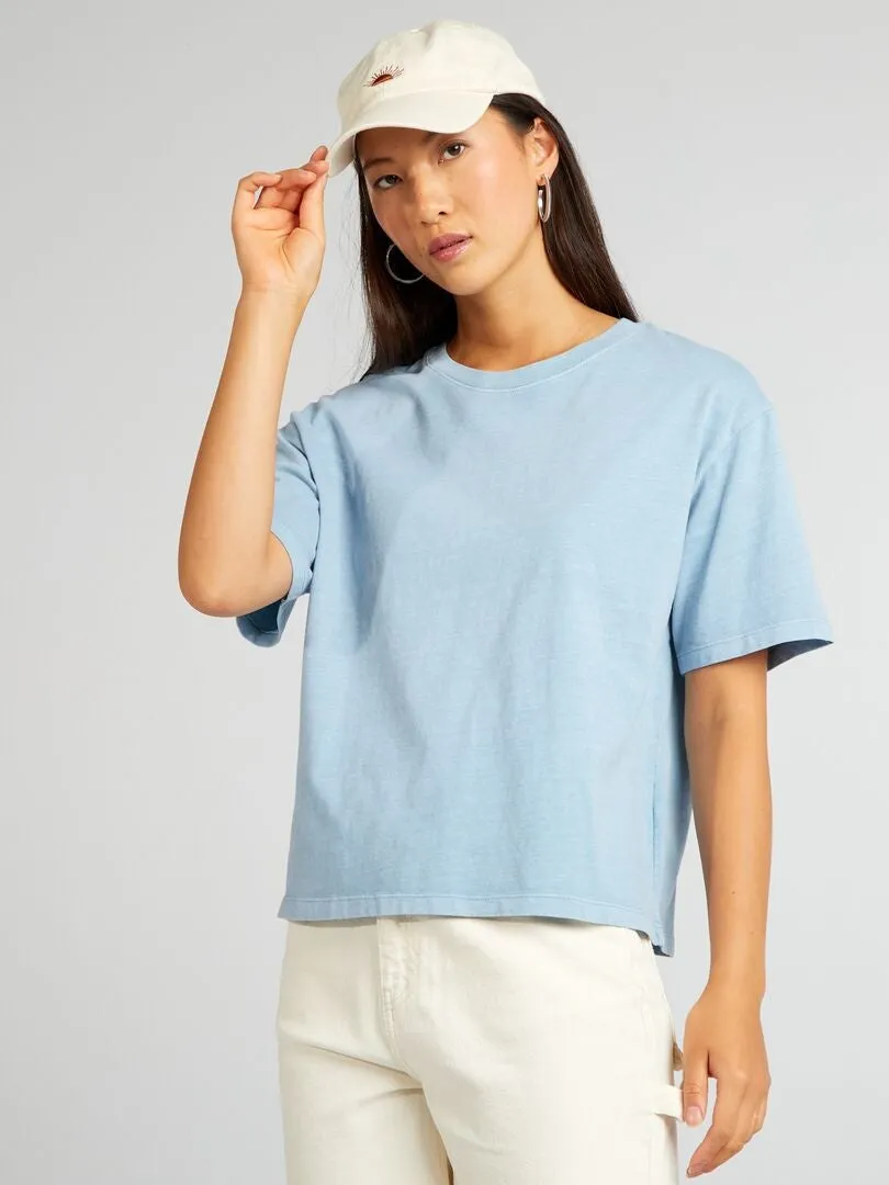CAMISETA OVERSIZE DESCOLORIDA  AZUL