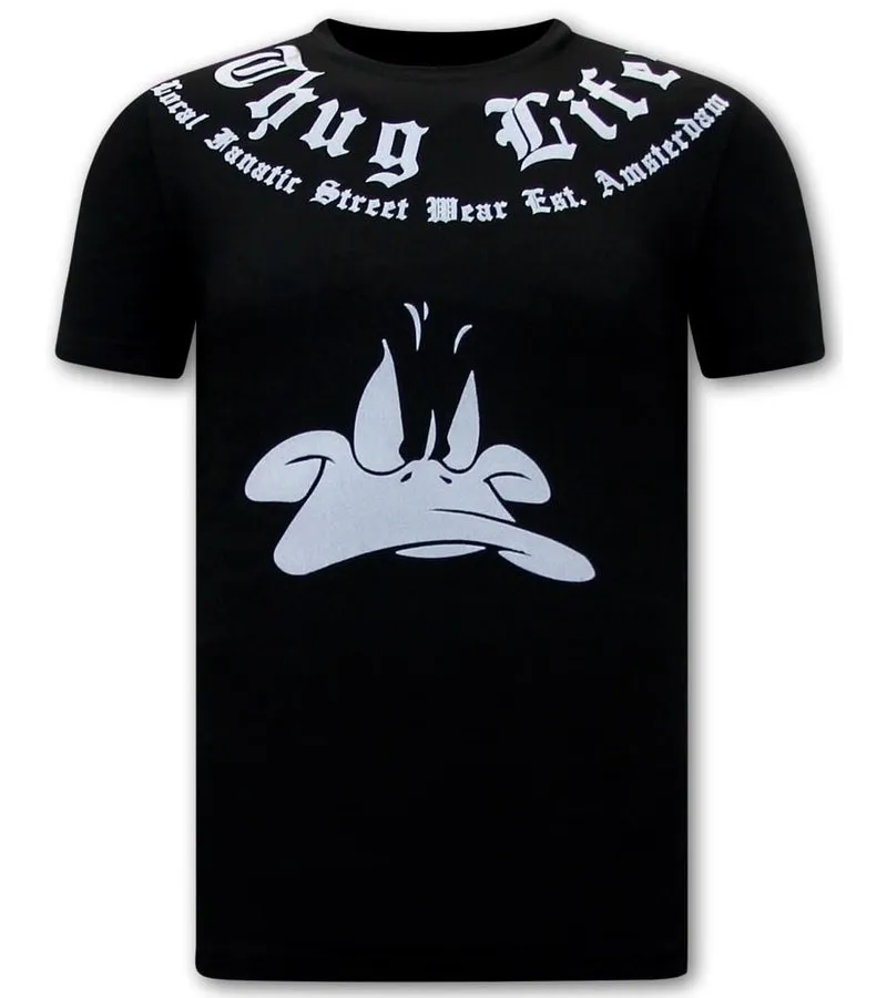 CAMISETAS ESTAMPADAS THUG LIFE  NEGRO