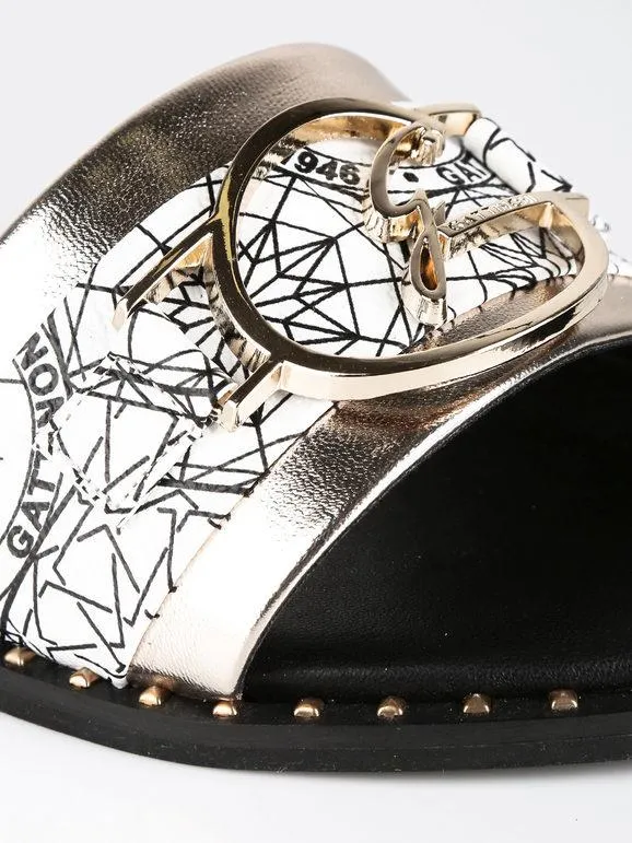 Gattinoni Zapatillas de piel con logo