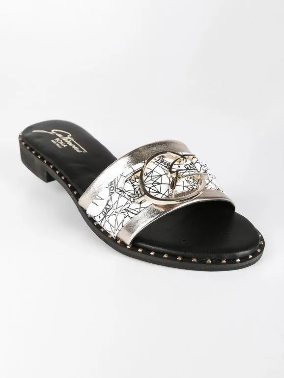 Gattinoni Zapatillas de piel con logo