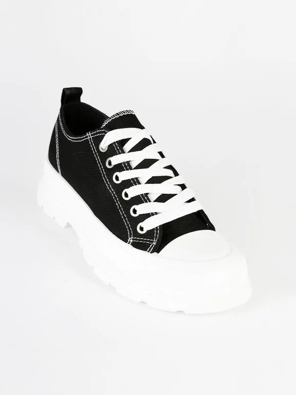 Jomix Zapatillas de lona para mujer con plataforma