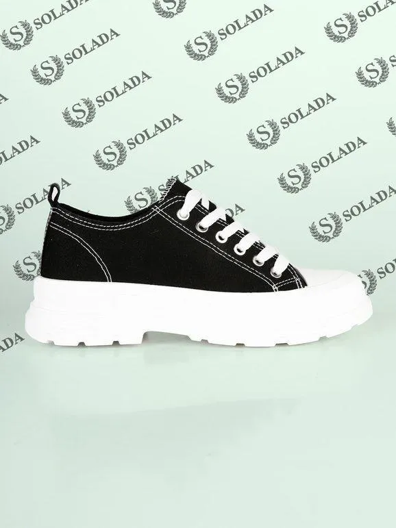 Jomix Zapatillas de lona para mujer con plataforma