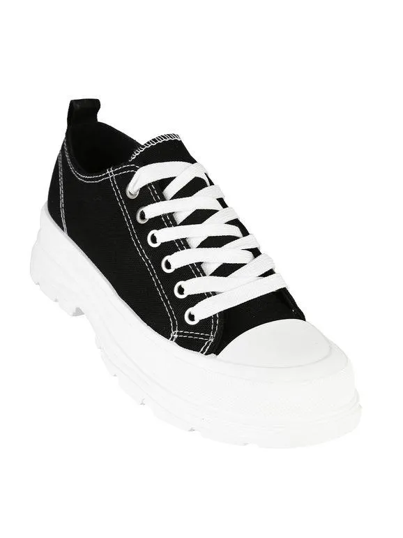 Jomix Zapatillas de lona para mujer con plataforma