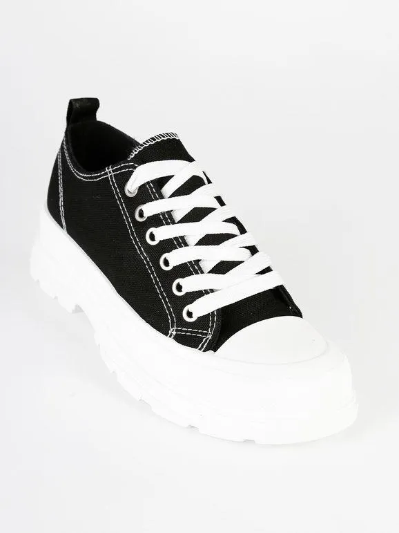 Jomix Zapatillas de lona para mujer con plataforma