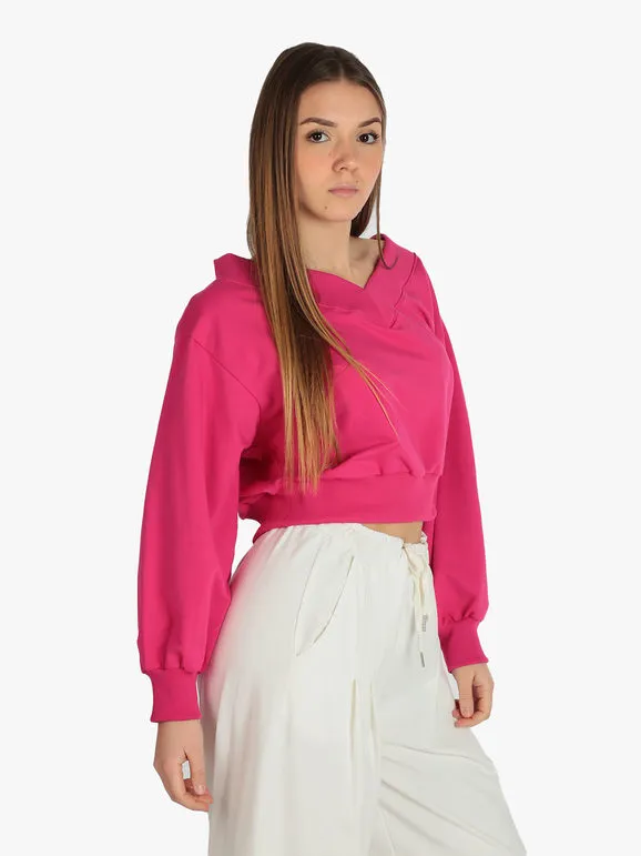 Ladp Sudadera cropped cuello pico mujer