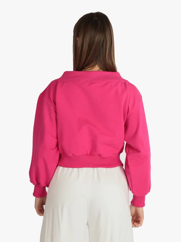 Ladp Sudadera cropped cuello pico mujer