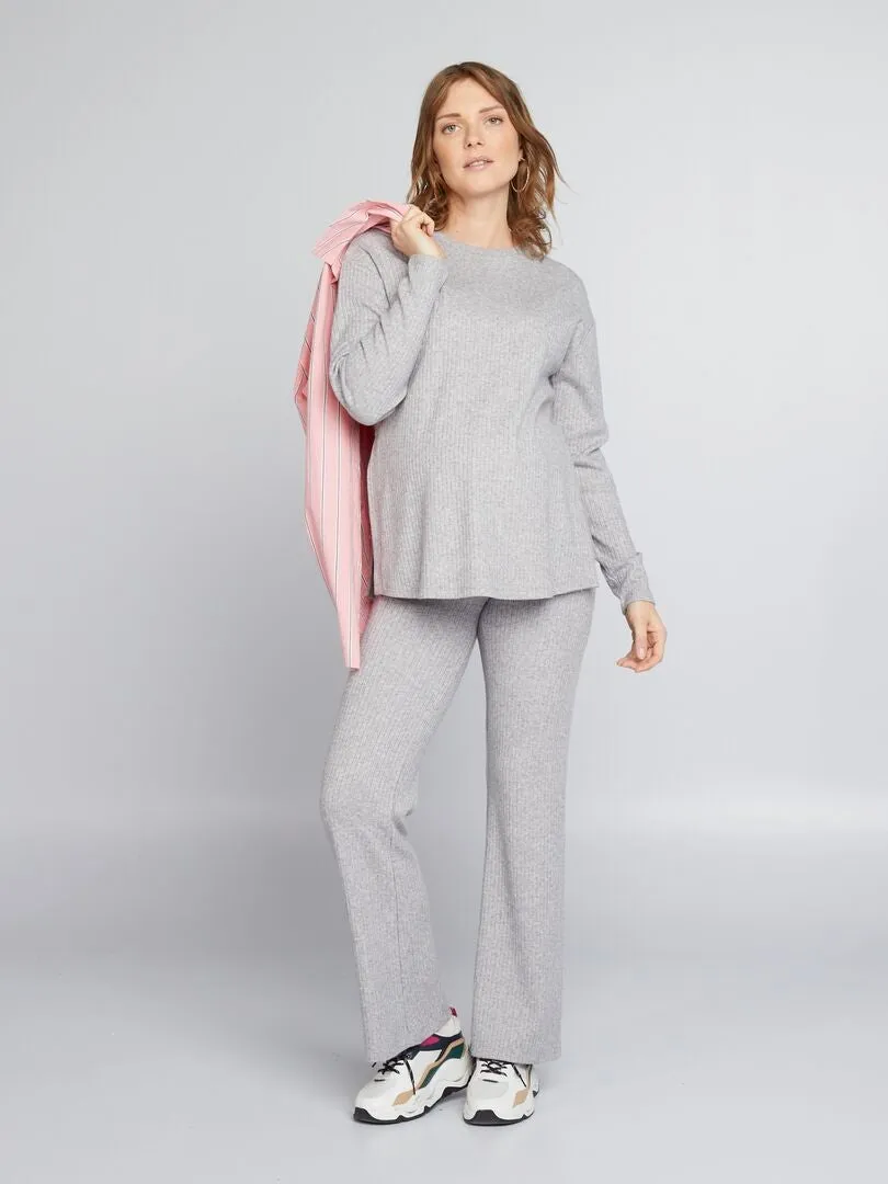 PANTALóN PREMAMá DE CANALé BOOTCUT/FLARE  GRIS