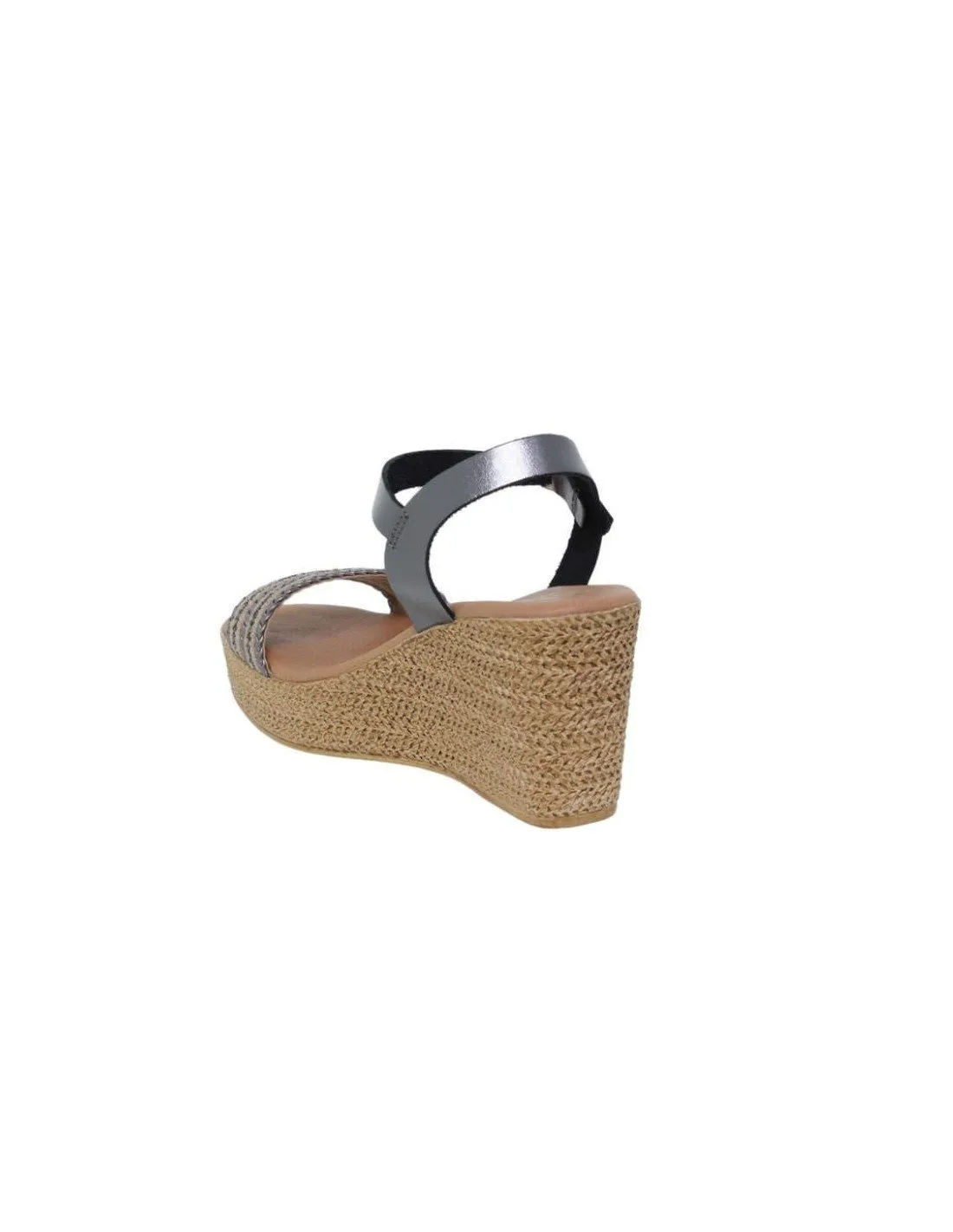 Sandalias Cuña Alta Piel Negro