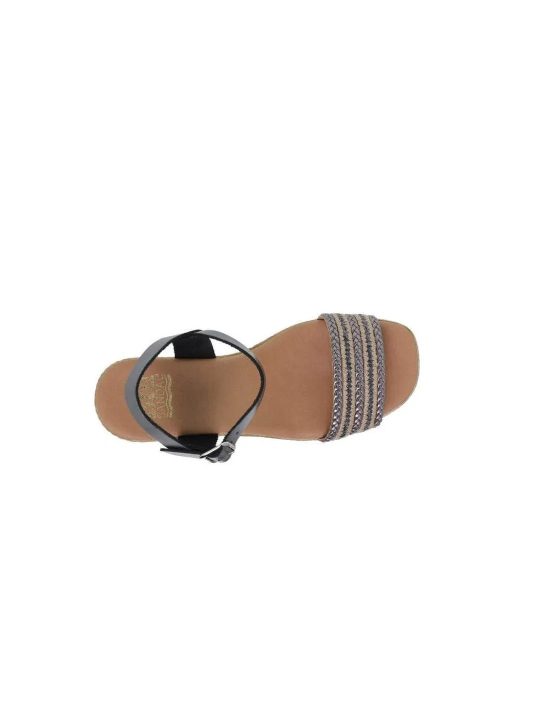 Sandalias Cuña Alta Piel Negro