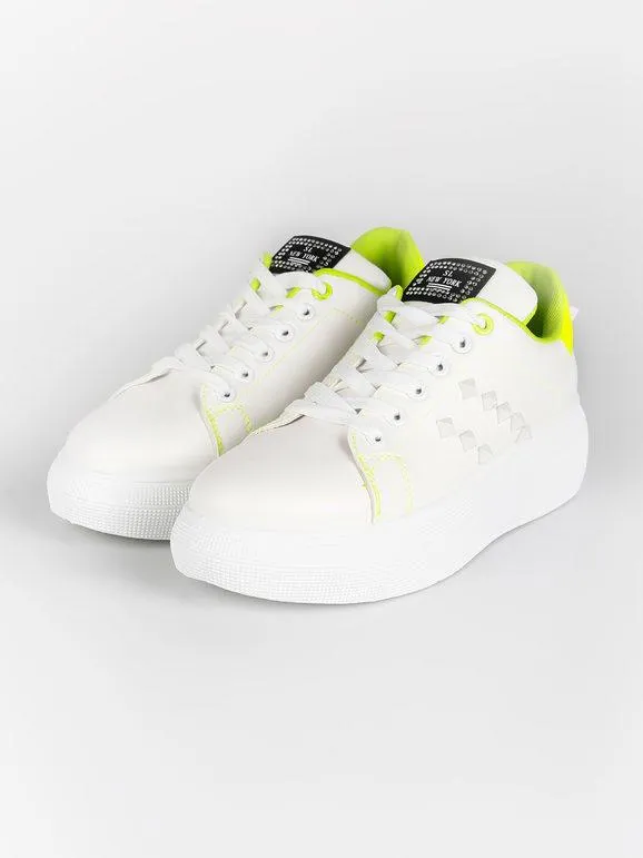 Saralòpez Zapatillas de mujer efecto piel con tachuelas