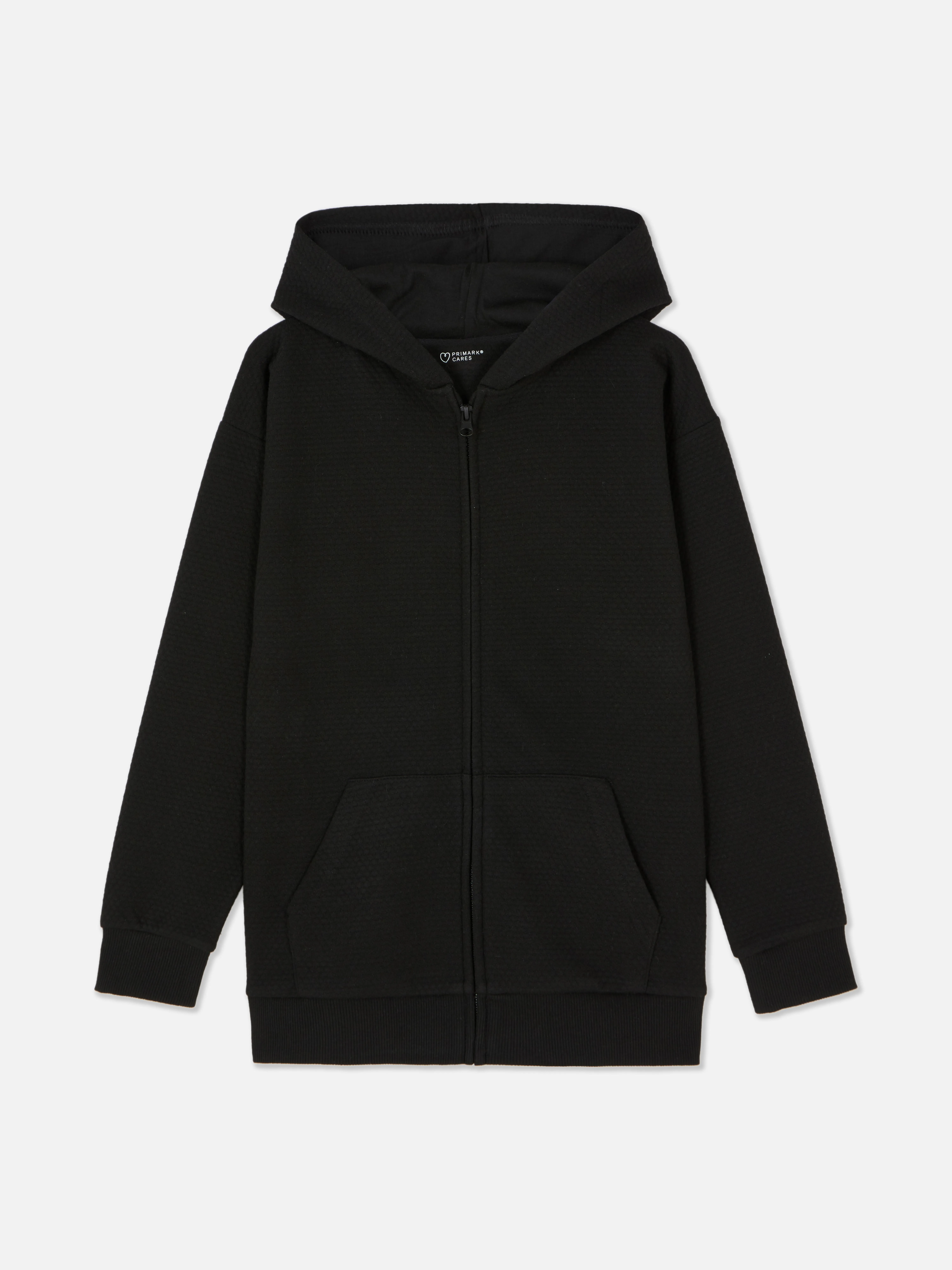 Sudadera con capucha, cremallera y textura para niño