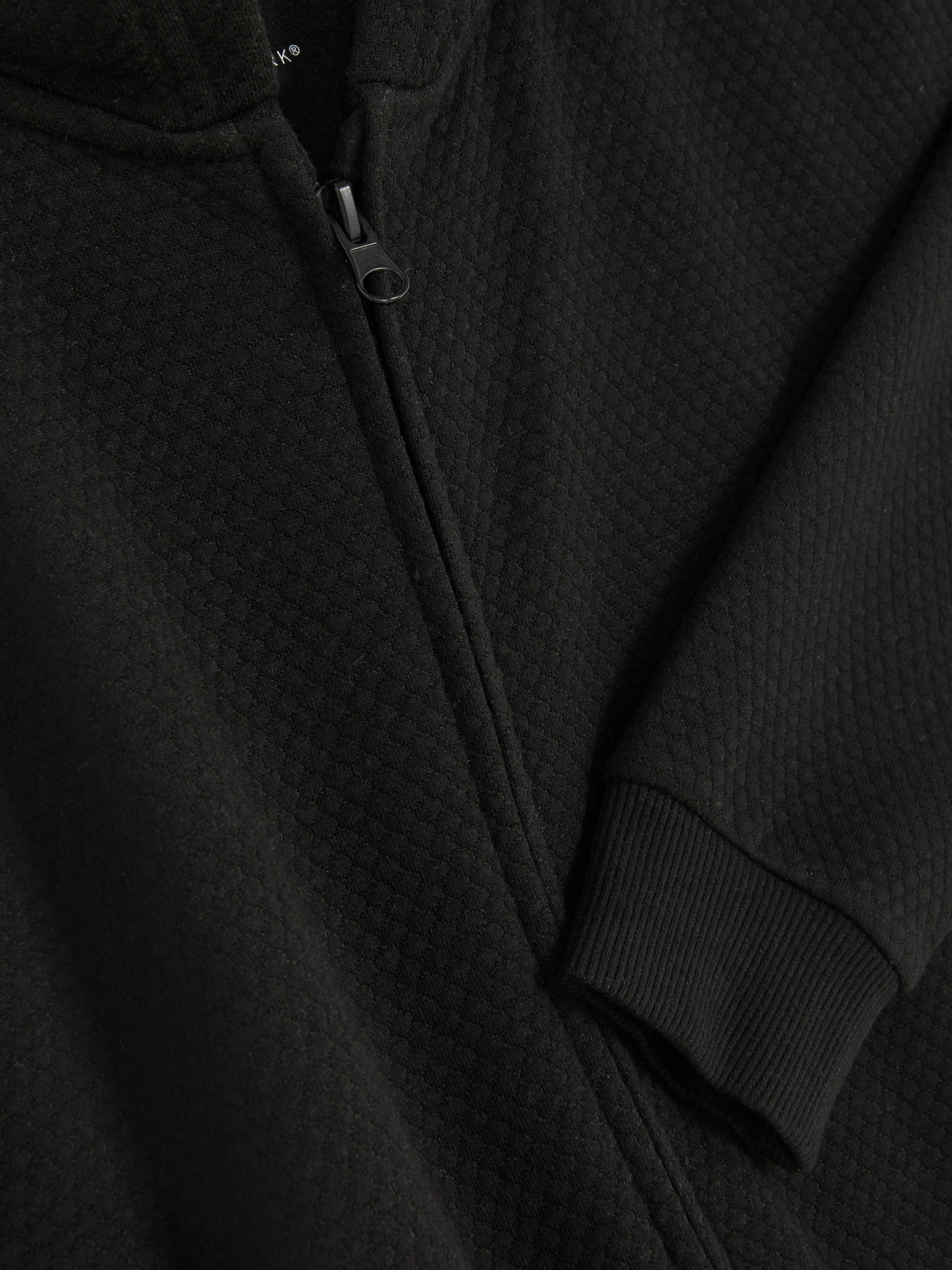 Sudadera con capucha, cremallera y textura para niño