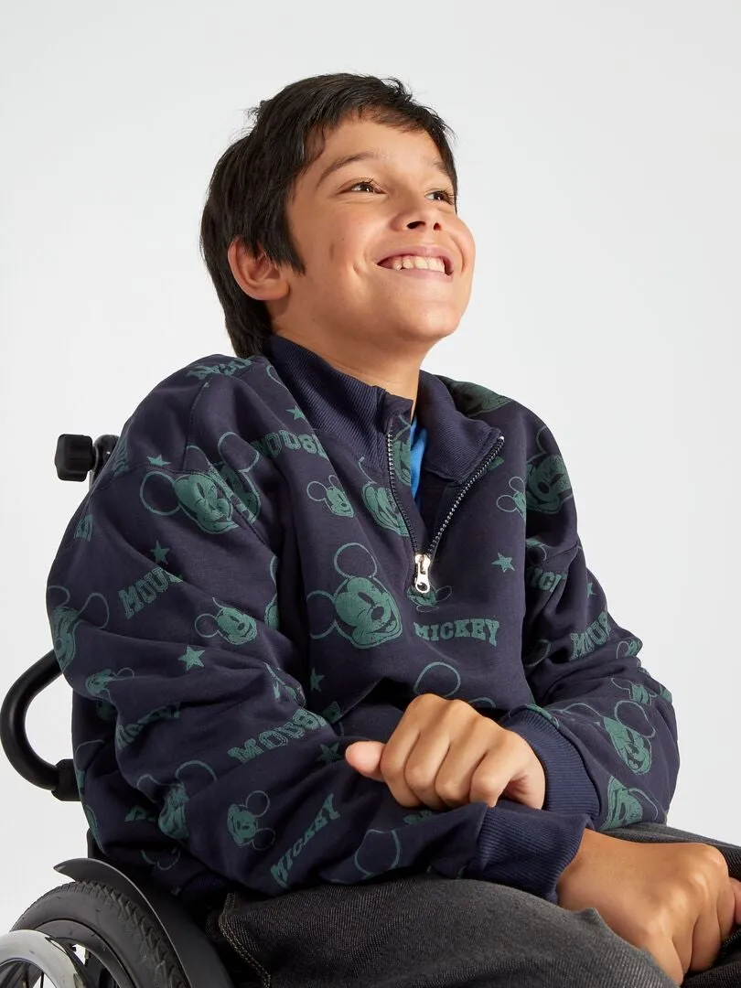 SUDADERA CON CUELLO DE CREMALLERA 'MICKEY' DE 'DISNEY'   SO EASY  BLANCO