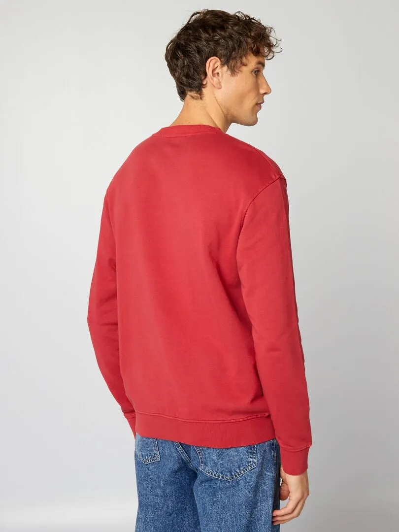SUDADERA CON INSCRIPCIONES BORDADAS  ROJO