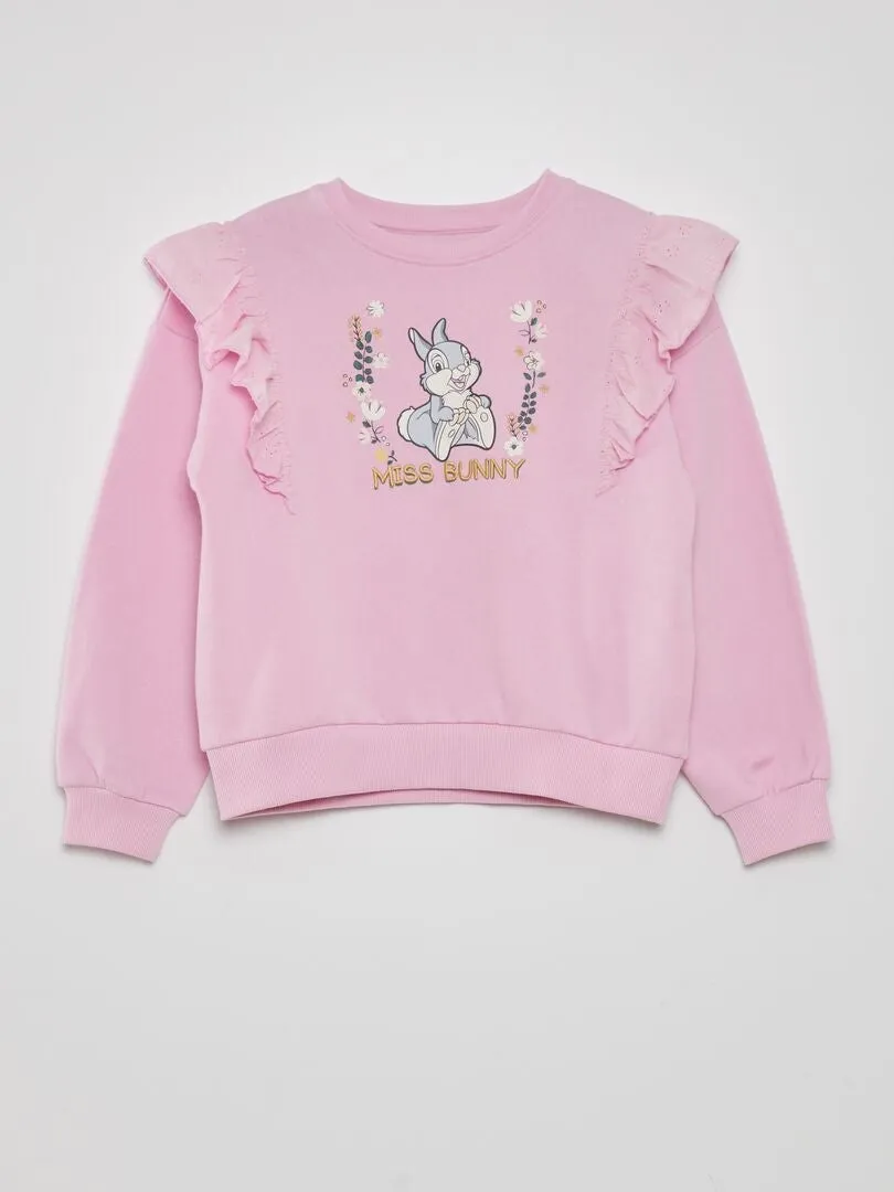 SUDADERA CON VOLANTES ESTAMPADA 'MINNIE'  ROSA