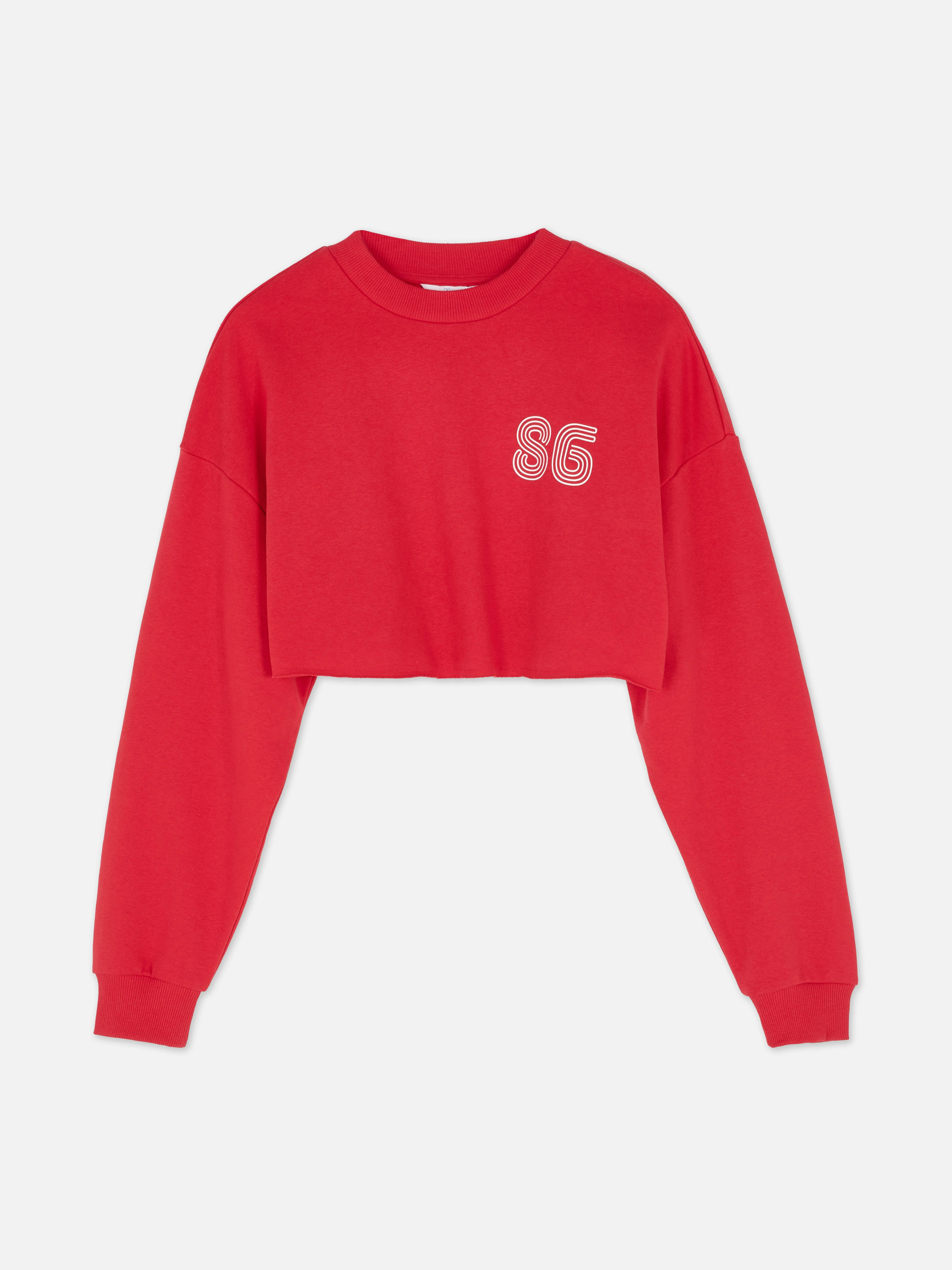 Sudadera corta con bajo sin rematar combinable