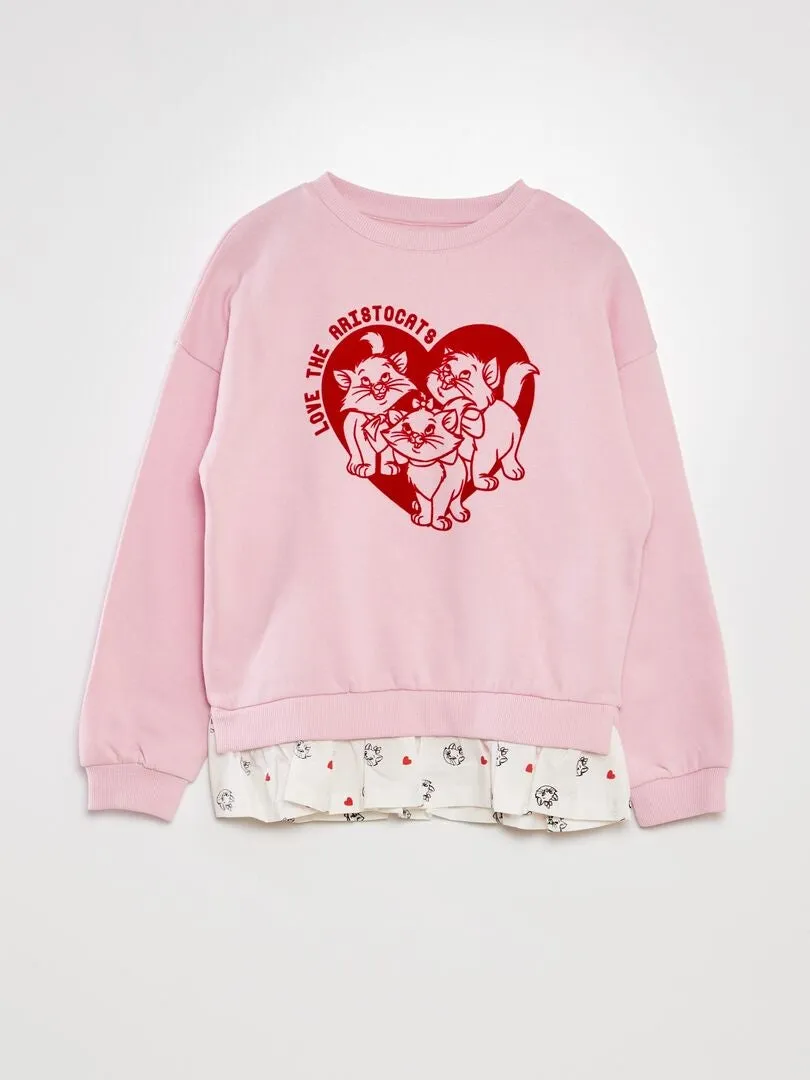 SUDADERA 'MARIE' 'LOS ARISTOGATOS' EFECTO 2 EN 1  ROSA
