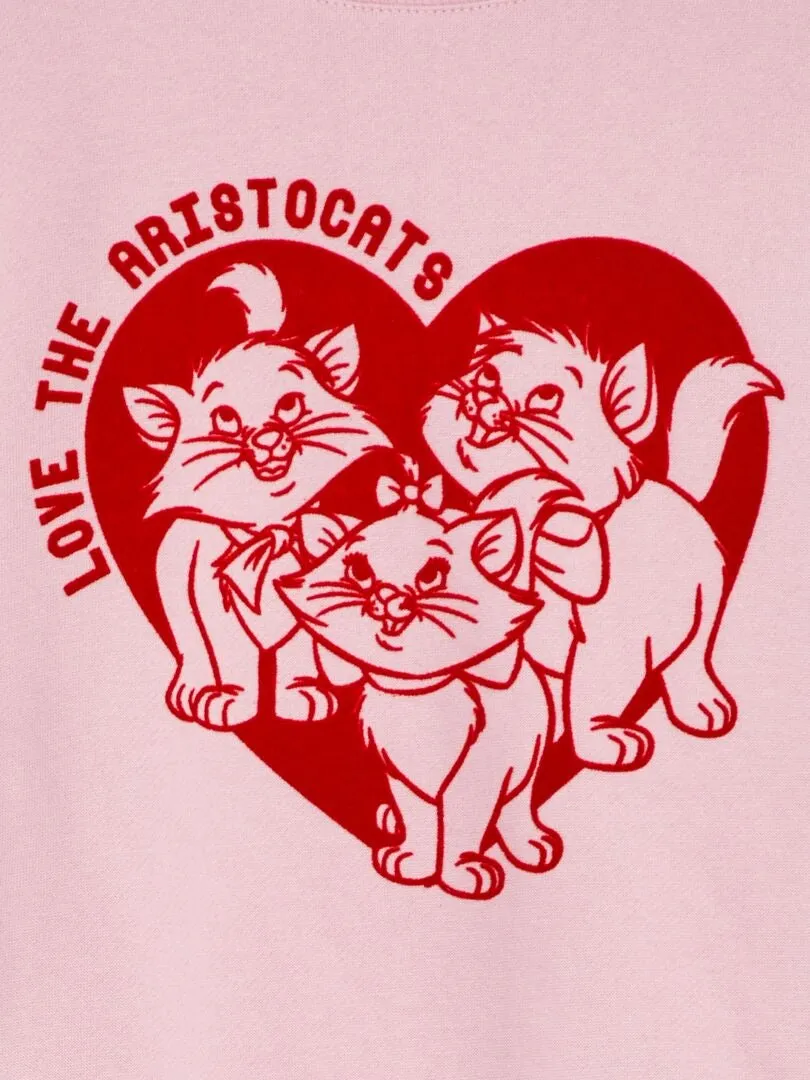 SUDADERA 'MARIE' 'LOS ARISTOGATOS' EFECTO 2 EN 1  ROSA