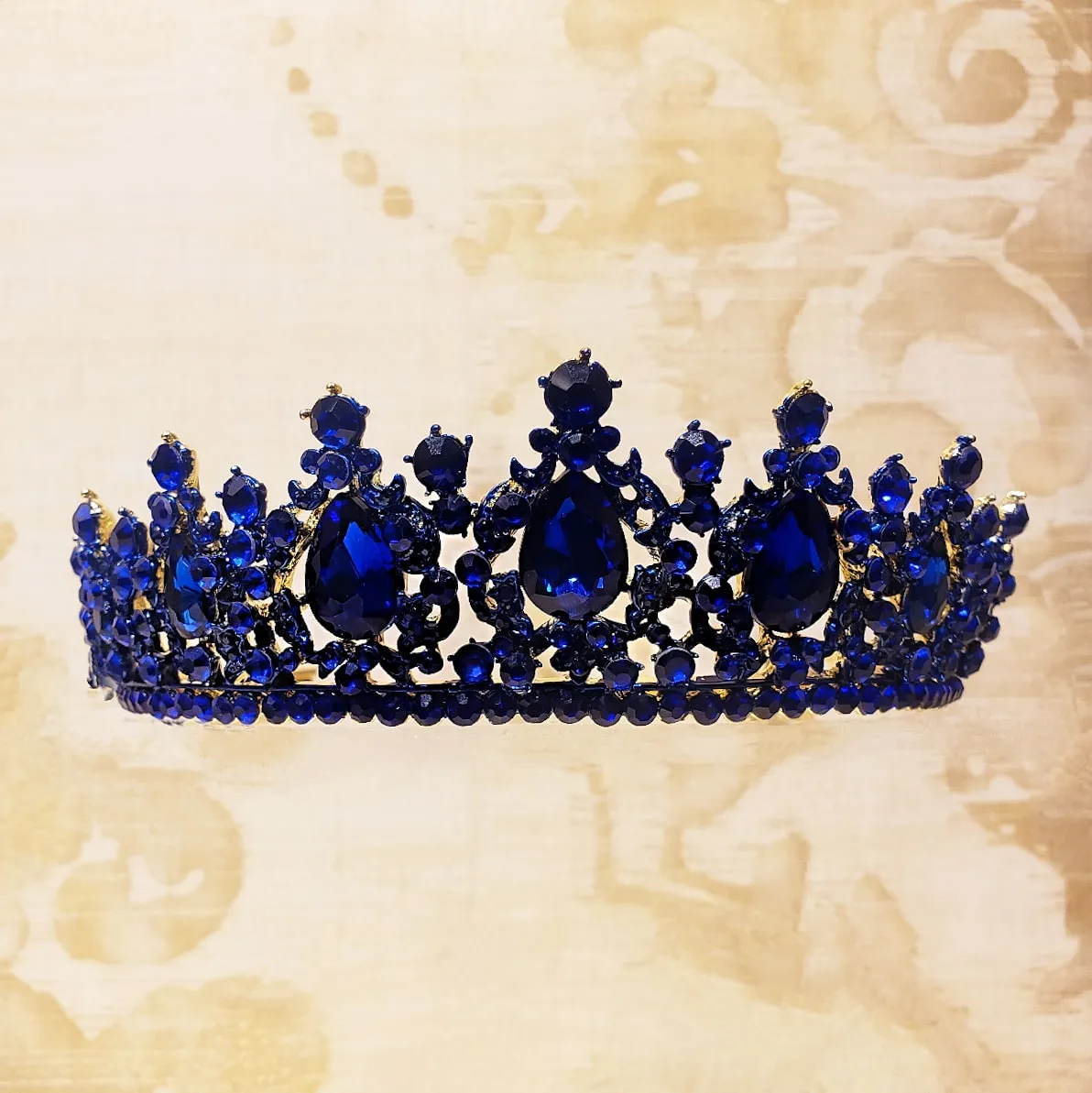 Tiara para XV Años Azul Rey con Pedrería