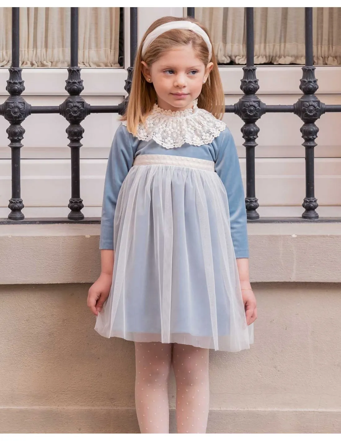 VESTIDO CEREMONIA AZUL CIELO PILAR BATANERO COLECCIóN 20232024