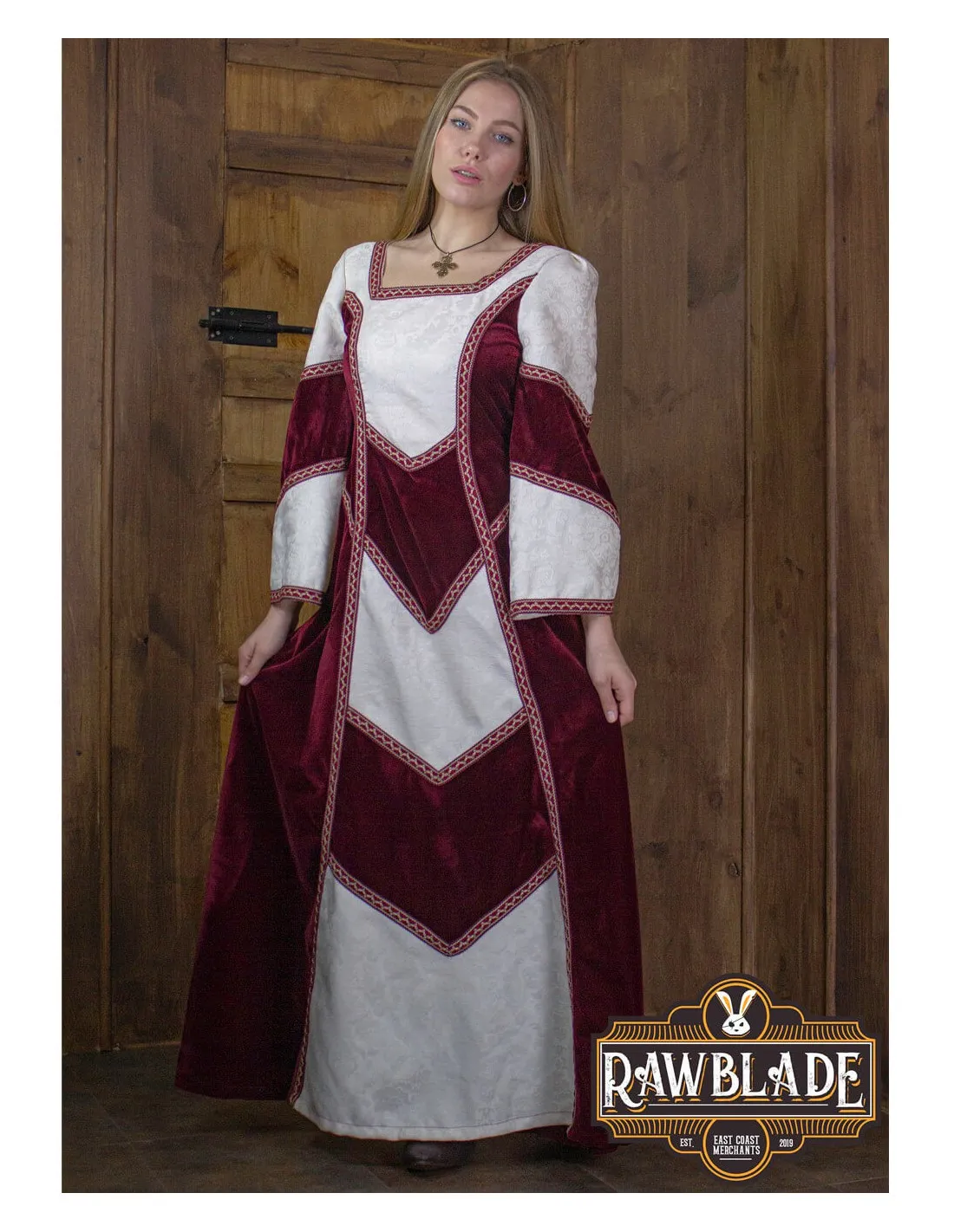 VESTIDO MEDIEVAL CASTELLANO DE MUJER  ROJO