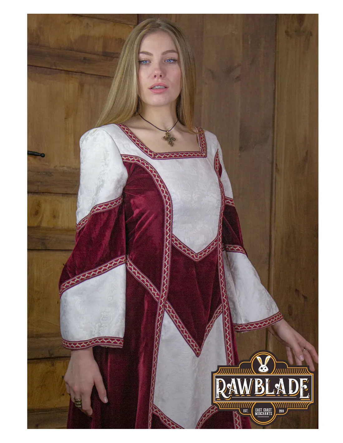 VESTIDO MEDIEVAL CASTELLANO DE MUJER  ROJO