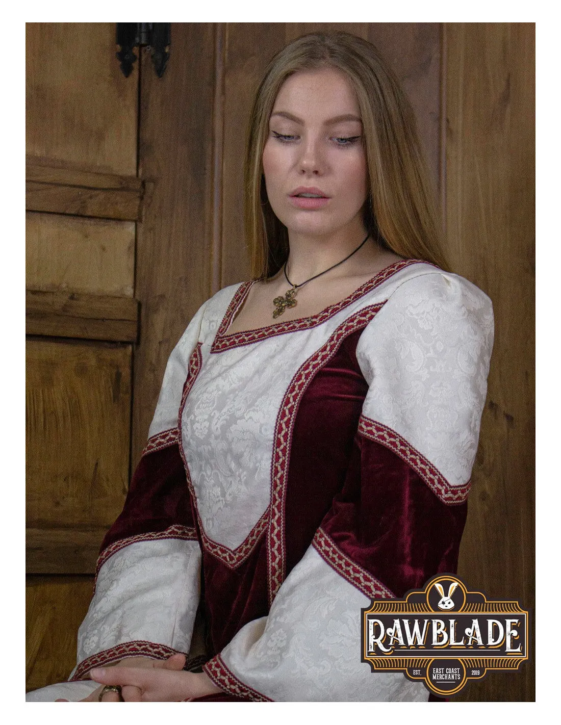VESTIDO MEDIEVAL CASTELLANO DE MUJER  ROJO