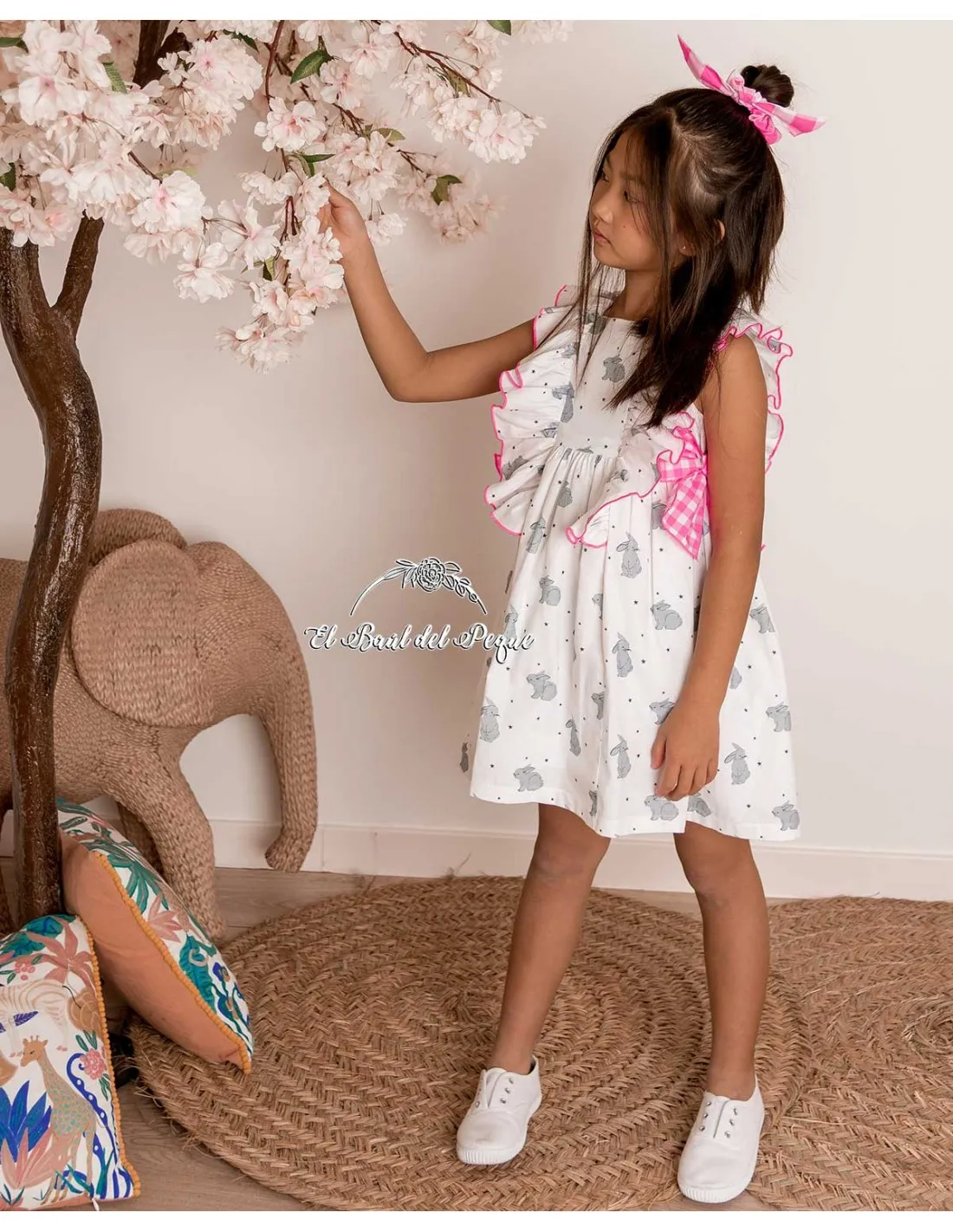 Vestido Mon Petit Bonbon Estampado Conejos